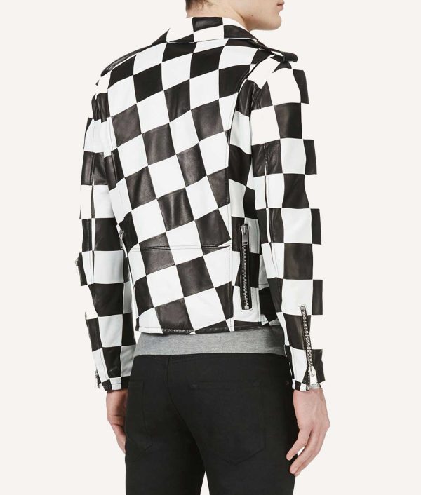 Men’s Checkerboard Leather Jacket