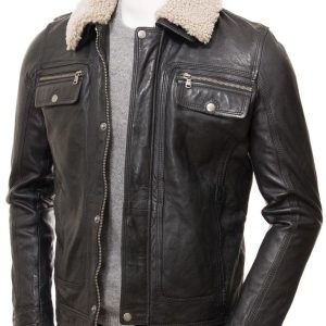 Men's Classic Black Leather Jacket