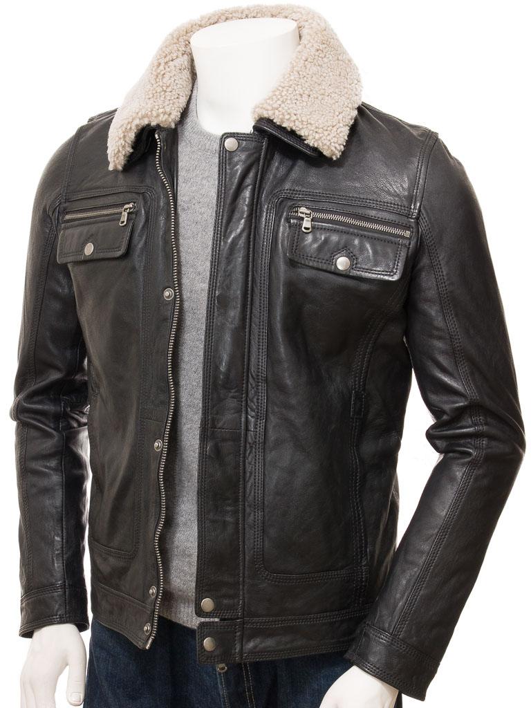 Men's Black Leather Jacket - A2 Jackets
