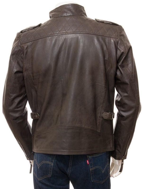 Men's Leather Biker Brown Jacket