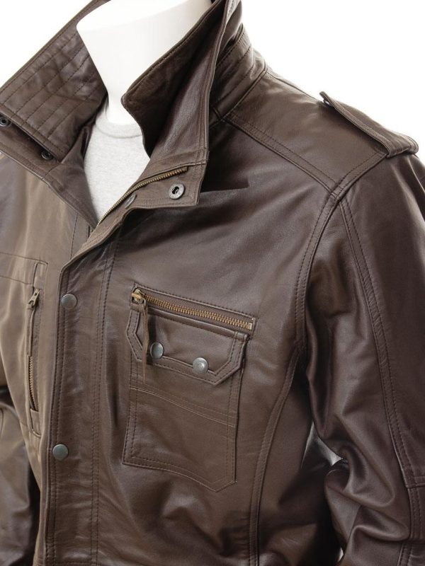Mens Leather Longer Length Coat