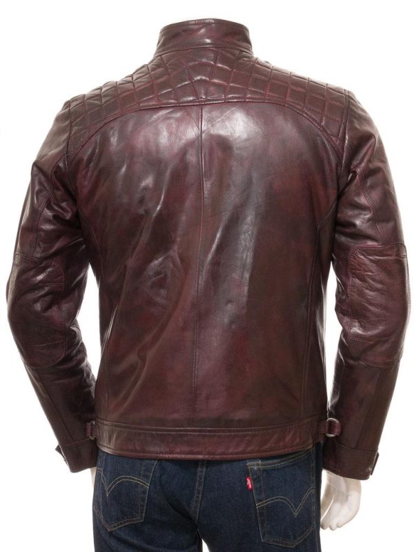 Men's Oxblood Classic Leather Biker Jacket