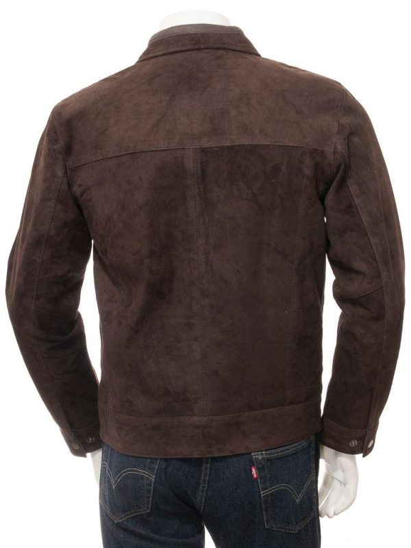 Mens Suede Leather Brown Jacket