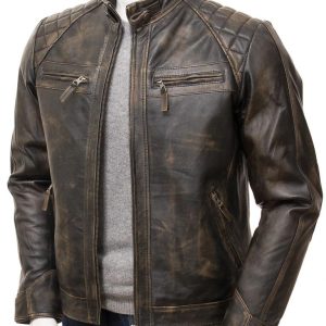 Men's Vintage Shade Leather Biker Jacket