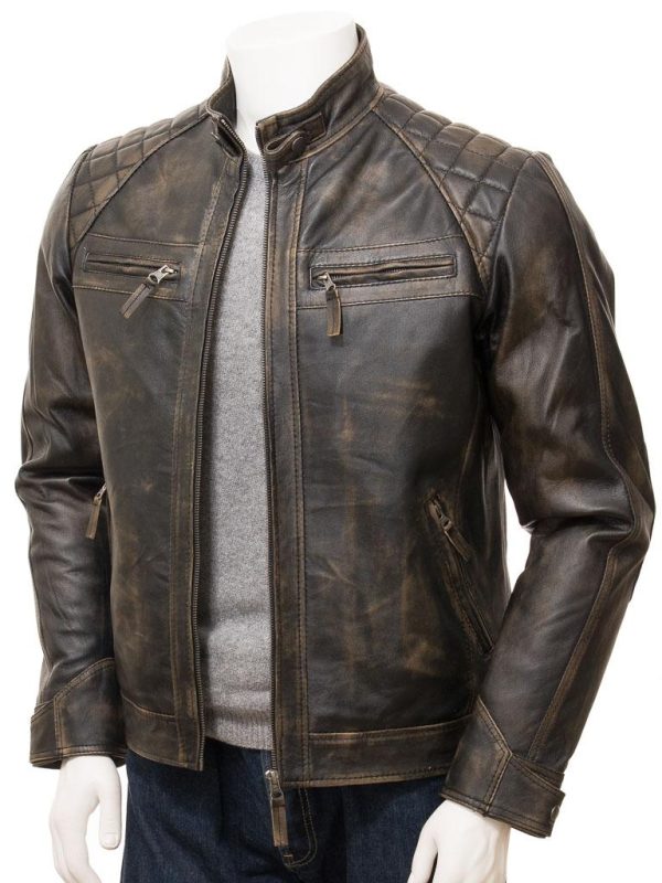 Men's Vintage Shade Leather Biker Jacket