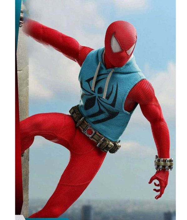 Scarlet Spiderman Vest Blue Hoodie