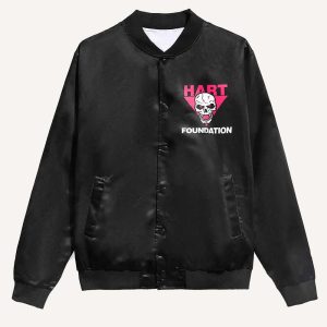 The Hart Foundation Bret Hart Black Bomber Jacket