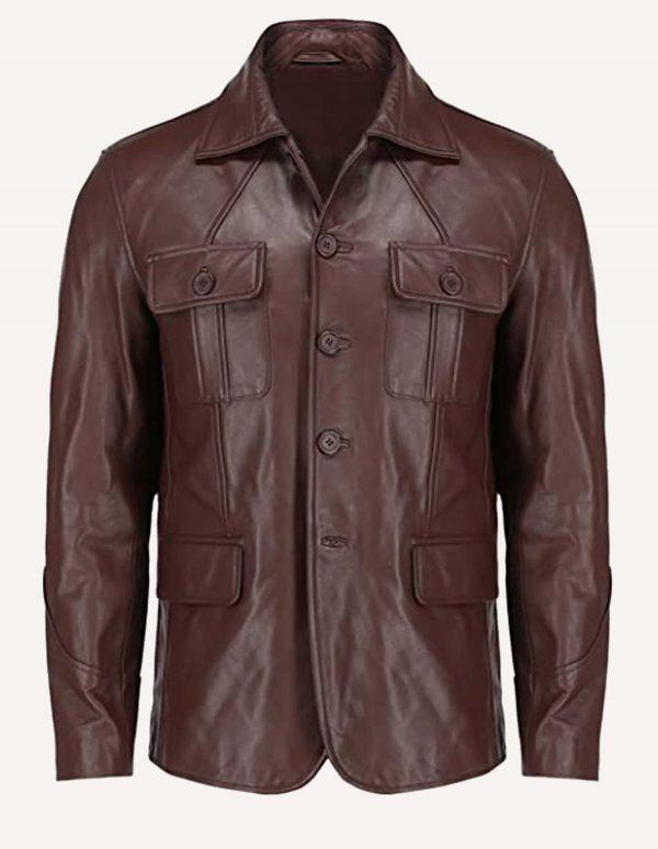 The Secrets of Val Verde Leather Brown Jacket