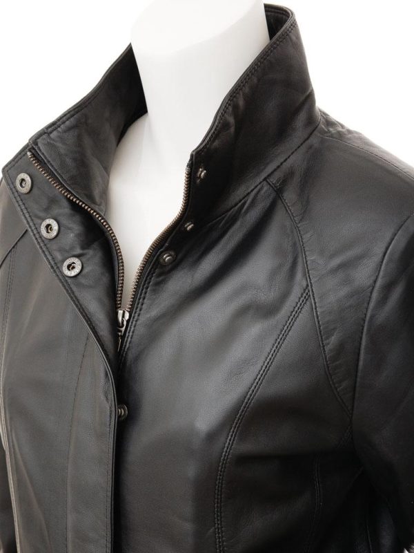 WOMENS LEATHER JACKET IN BLACK