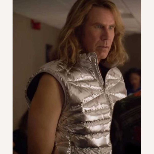 Will Ferrell Eurovision Silver Puffer Vest