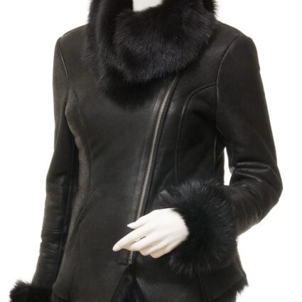 Women's Black Toscana Shearling Jacket