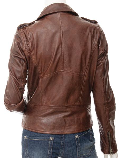 Women's Brown Classic Leather Biker Jacket
