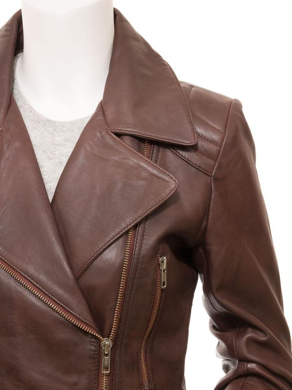 Women's Brown Leather Leather Jacket