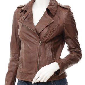 Women's Classic Leather Biker Jacket