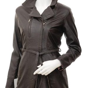 Womens Iconic Leather Jacket In Brown