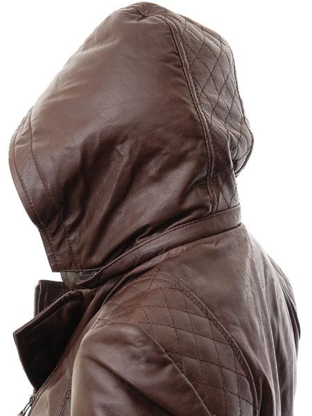 Women's Leather Biker Brown Jacket