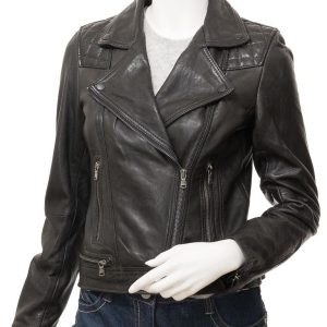 Women's Leather Black Biker Jacket