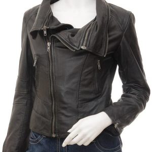 Womens Leather Jacket In Black