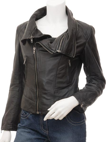 Womens Leather Jacket In Black