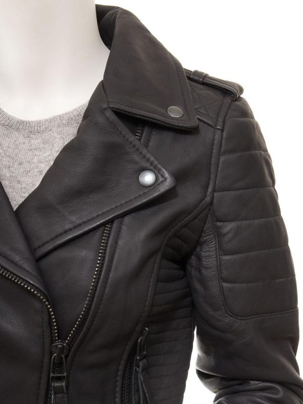 Women's Matte Leather Biker Jacket