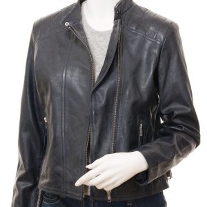 Women's Stylish Black Leather Biker Jacket