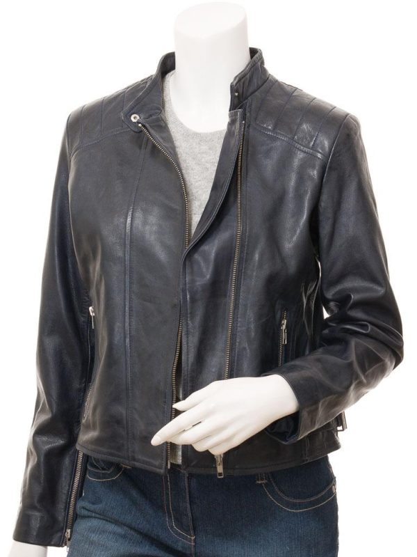 Women's Stylish Black Leather Biker Jacket