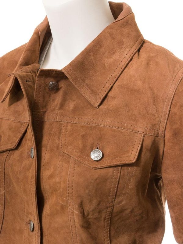 Women's Suede Trucker Jacket