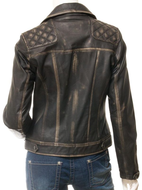 Women's Vintage Biker Leather Jacket