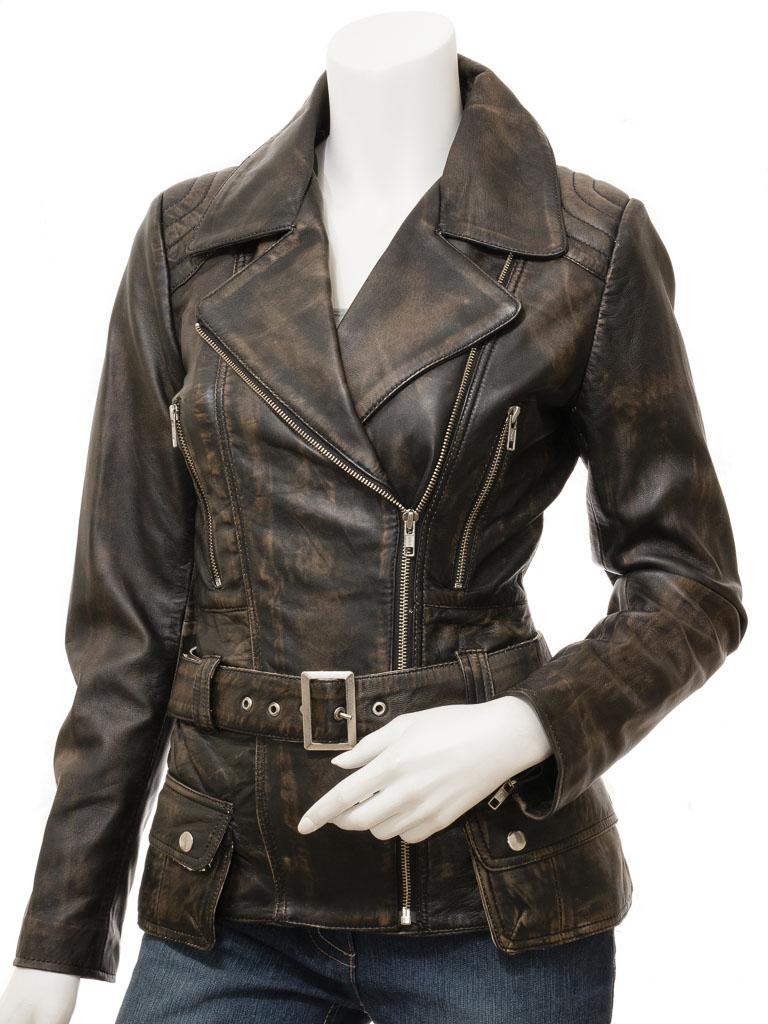 Women's Vintage Biker Leather Jacket - A2 Jackets