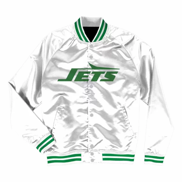 New York Jets White Satin Jacket