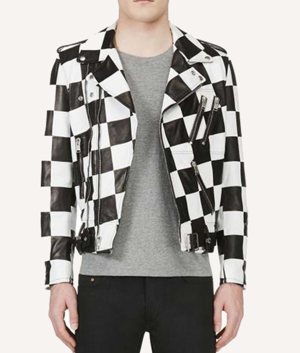 checkered leather jacket
