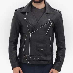 Aviator Style Motorcycle Rider Leather Jacket