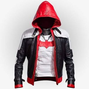 Batman Arkham Red Hood Leather Jacket with Vest