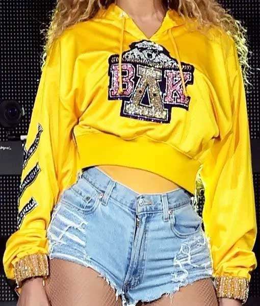 Beyoncé Knowles Yellow Cotton Hoodie