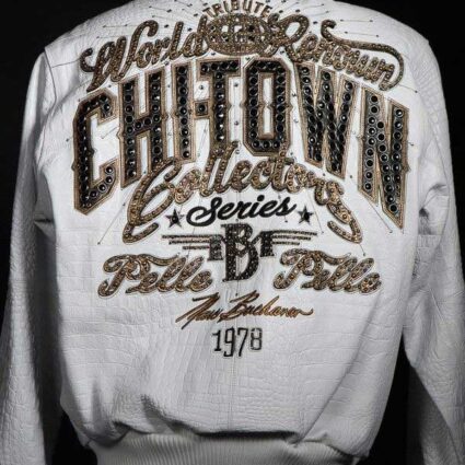 Chi-Town Pelle Pelle White Faux Leather Jacket