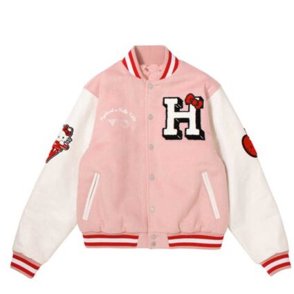 Hello Kitty Apples Pink Varsity Jacket