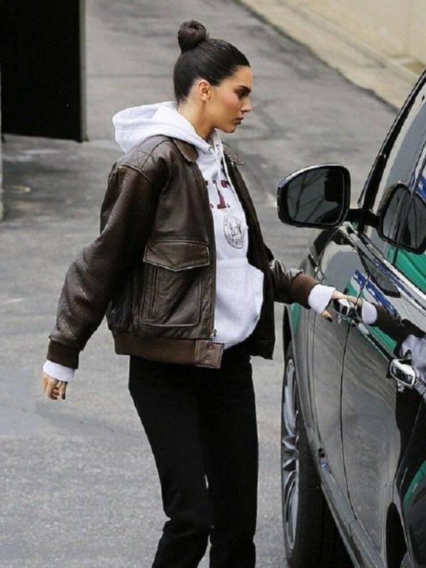 Kendall Jenner Bomber Leather Jacket