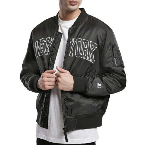 NY Black Bomber Satin Jacket