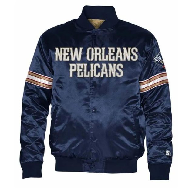 New Orleans Pelicans Blue Satin Jacket