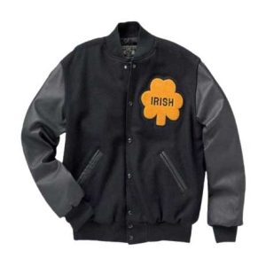 Notre Dame Rudy Irish Black Bomber Jacket