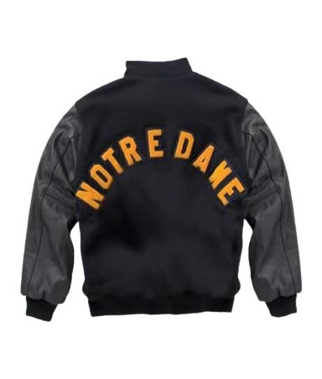 Notre Dame Rudy Irish Bomber Black Jacket