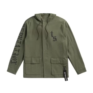 Olive Tour Green Jacket With Snake Design