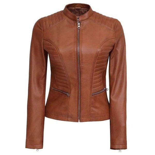 Plathville Cognac Brown Leather Jacket