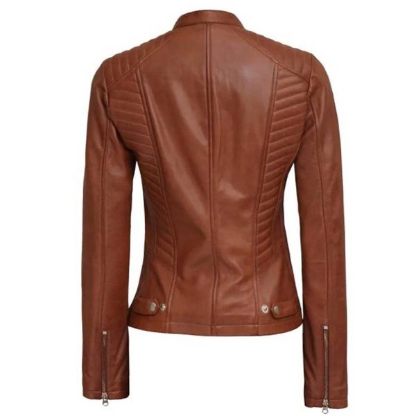 Plathville Cognac Leather Brown Jacket