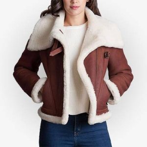 Shearling Brown Sheepskin Womens Leather Jacket