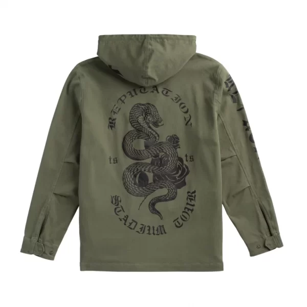 Olive Tour Green Jacket With Snake Design