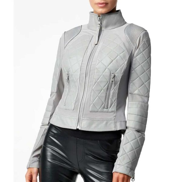 WWE Pay-Per-View Gray Moto Leather Jacket