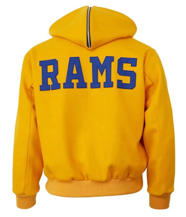 1950 Los Angeles Rams Wool Yellow Hooded Jacket