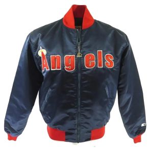 80s California Anaheim Angels Bomber Blue Jacket