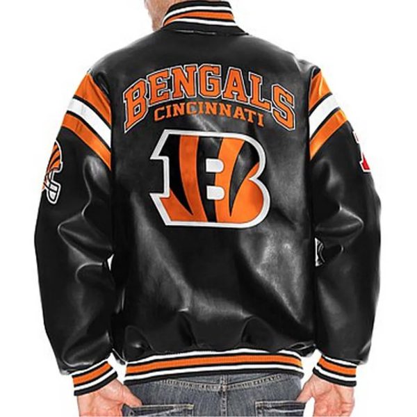 Cincinnati Bengals Leather Varsity Black Jacket